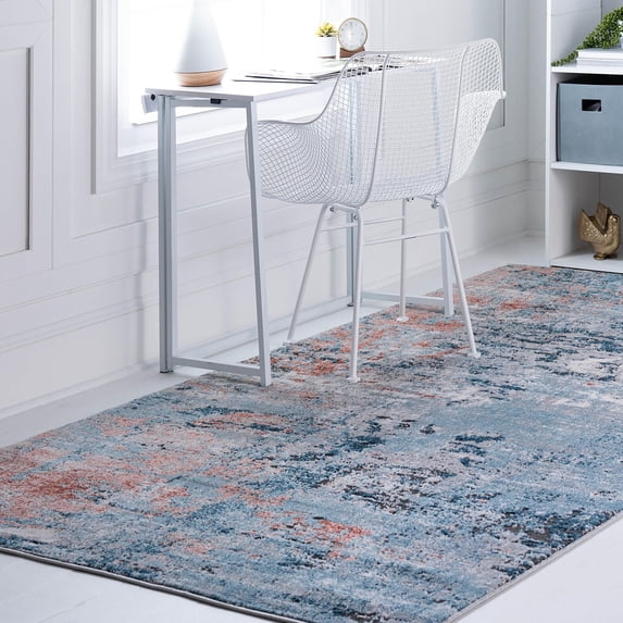 Unique Loom Leipzig Collection Area Rug - Bach (9' x 12' 2" Rectangle Multi/Blue)
