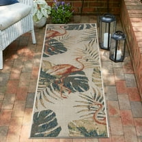 Unique Loom Baja Outdoor Collection Area Rug - Tijuana (2' x 7' 10" Runner Ivory/Brown)