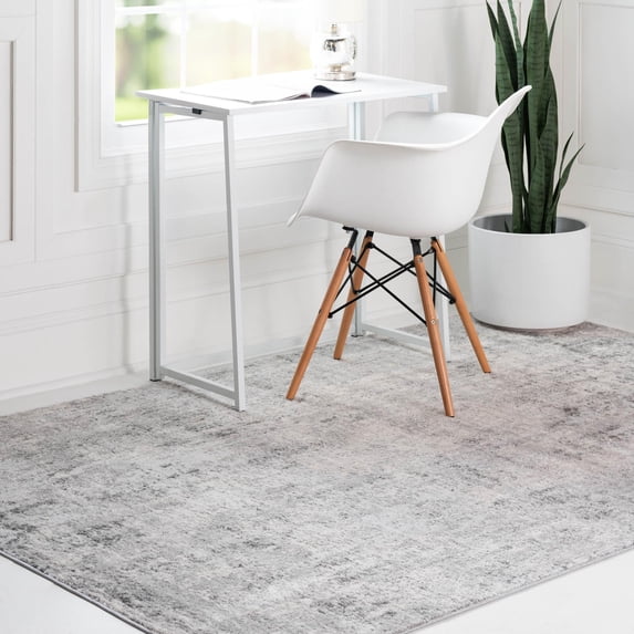 Unique Loom Caspian Collection Area Rug - Baku (6' 1" x 9' Rectangle Gray/Silver)