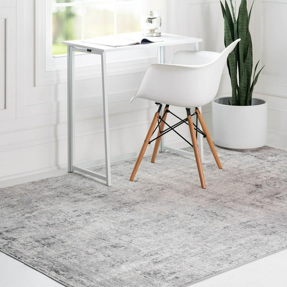 Unique Loom Caspian Collection Area Rug - Baku (7' 10" x 11' Rectangle Gray/Silver)
