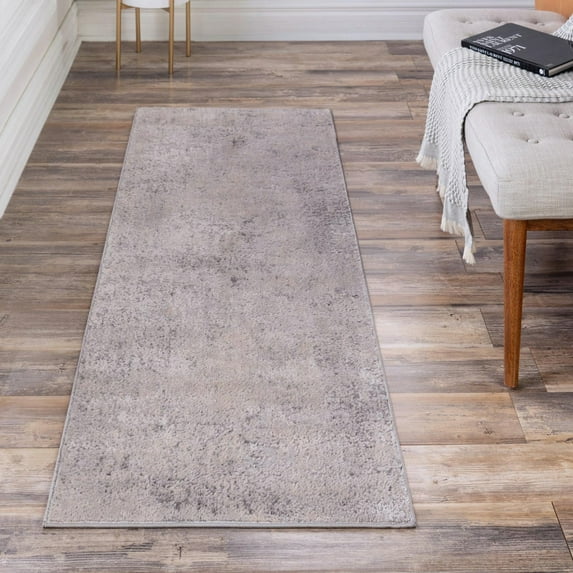 Unique Loom Caspian Collection Area Rug - Baku (2' 7" x 13' 1" Runner Gray/Silver)