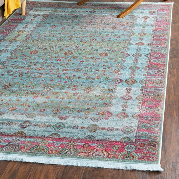 Unique Loom Baracoa Collection Area Rug - Almendares (8' x 10' Rectangle Blue/Ivory)