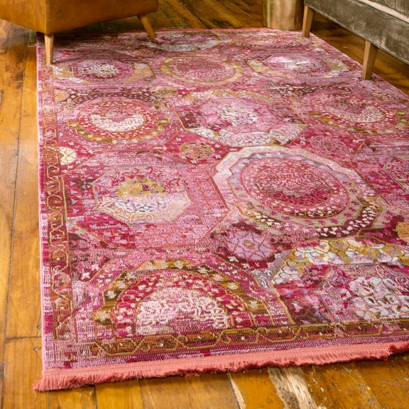 Unique Loom Baracoa Collection Area Rug - Coppelia (2' 2" x 3' Rectangle Pink/Ivory)