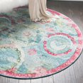 thumbnail image 1 of Unique Loom Baracoa Collection Area Rug - Coppelia (5' 5" Round Turquoise/Gold), 1 of 7
