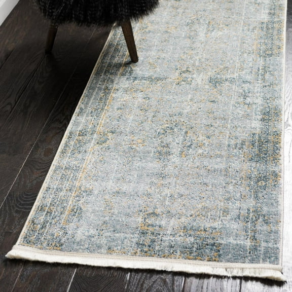 Unique Loom Baracoa Collection Area Rug - Fidel (2' 2" x 6' Runner Gray/Blue)