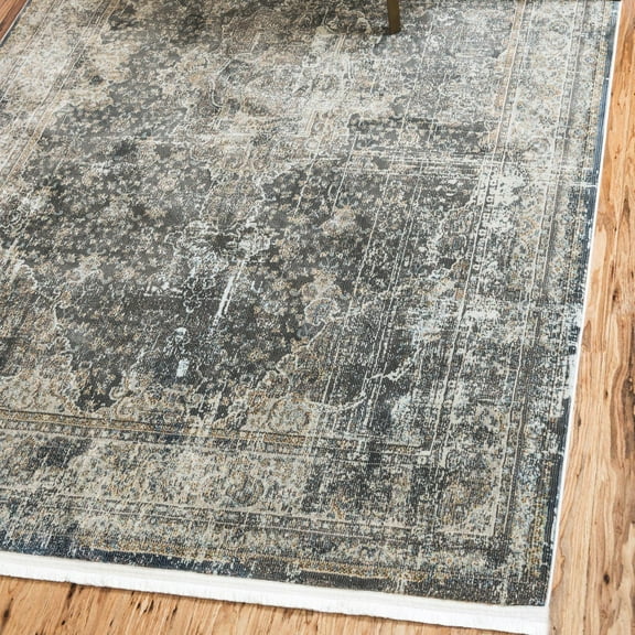 Unique Loom Baracoa Collection Area Rug - La Cabana (10' x 14' Rectangle Fume Gray/Brown)