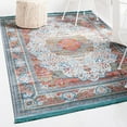 thumbnail image 1 of Unique Loom Baracoa Collection Area Rug - Malecon (4' 3" x 6' 1" Rectangle Light Blue/Orange), 1 of 7