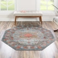thumbnail image 1 of Unique Loom Baracoa Collection Area Rug - Malecon (5' Octagon Light Blue/Orange), 1 of 10