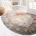 thumbnail image 1 of Unique Loom Baracoa Collection Area Rug - Malecon (7' 10" x 10' Oval Light Blue/Orange), 1 of 7