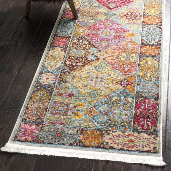 Unique Loom Baracoa Collection Area Rug - Marta (2' 7" x 10' Runner Multi/Burgundy)