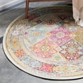 thumbnail image 1 of Unique Loom Baracoa Collection Area Rug - Marta (5' 5" Round Multi/Burgundy), 1 of 7