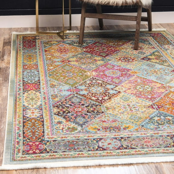 Unique Loom Baracoa Collection Area Rug - Marta (8' x 11' Rectangle Multi/Burgundy)