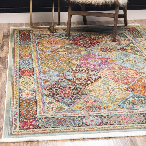 Unique Loom Baracoa Collection Area Rug - Marta (8' x 11' Rectangle Multi/Burgundy)
