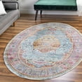 thumbnail image 1 of Unique Loom Baracoa Collection Area Rug - Miramar (7' 10" x 10' Oval Light Blue/Blue), 1 of 7