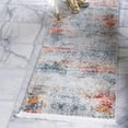 thumbnail image 1 of Unique Loom Baracoa Collection Area Rug - Panamericana (2' 7" x 12' Runner Cream/Blue), 1 of 7