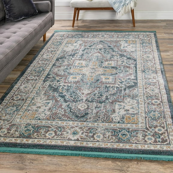 Unique Loom Baracoa Collection Area Rug - Prado (2' 2" x 3' 1" Rectangle Gray/Blue)