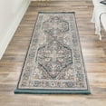 thumbnail image 1 of Unique Loom Baracoa Collection Area Rug - Prado (2' x 8' Runner Gray/Blue), 1 of 7