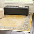 thumbnail image 1 of Unique Loom Baracoa Collection Area Rug - Prado (4' Square Yellow/Ivory), 1 of 7