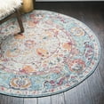 thumbnail image 1 of Unique Loom Baracoa Collection Area Rug - Rumba (4' Round Light Blue/Cream), 1 of 7