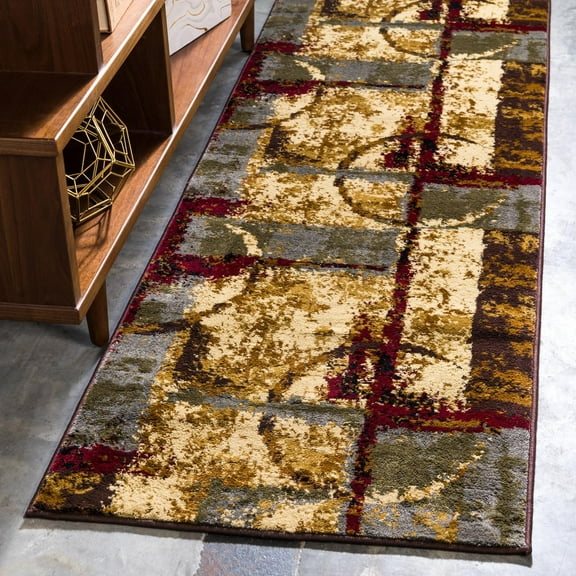 Unique Loom Barista Collection Area Rug - Catuai (2' 2" x 4' Runner Multi/Brown)