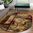thumbnail image 1 of Unique Loom Barista Collection Area Rug - Catuai (7' 10" x 10' Oval Multi/Brown), 1 of 7