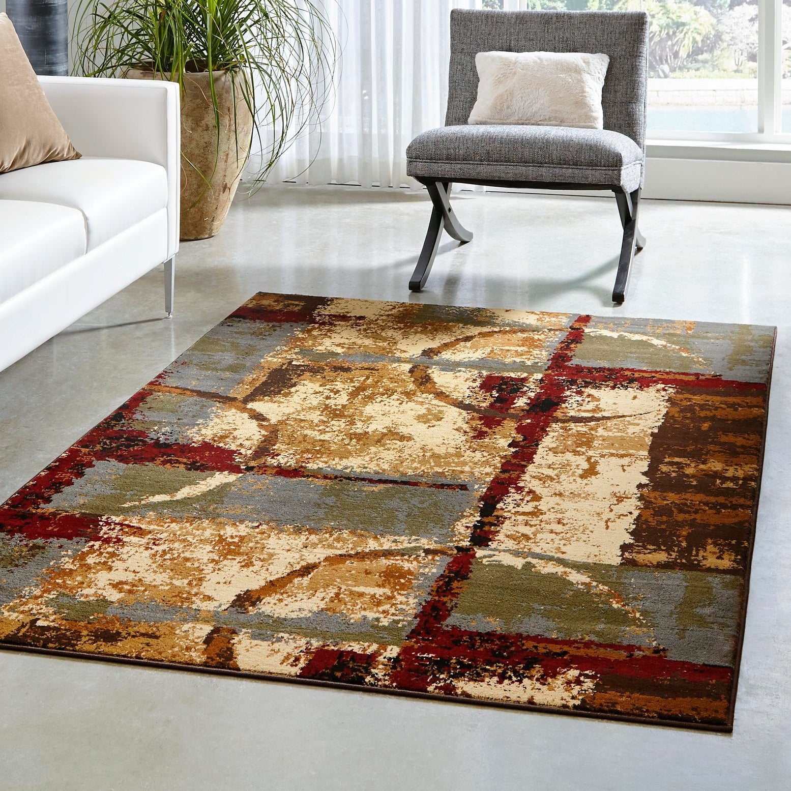 Braided Black Geometric Synthetic Rectangular Area Rug 8' x 11'
