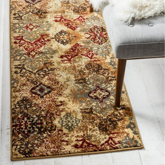 Unique Loom Barista Collection Area Rug - Congencis (2' 2" x 6' 1" Runner Beige/Blue)