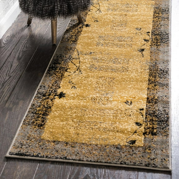Unique Loom Barista Collection Area Rug - Excelsa (2' 2" x 4' Runner Beige/Brown)
