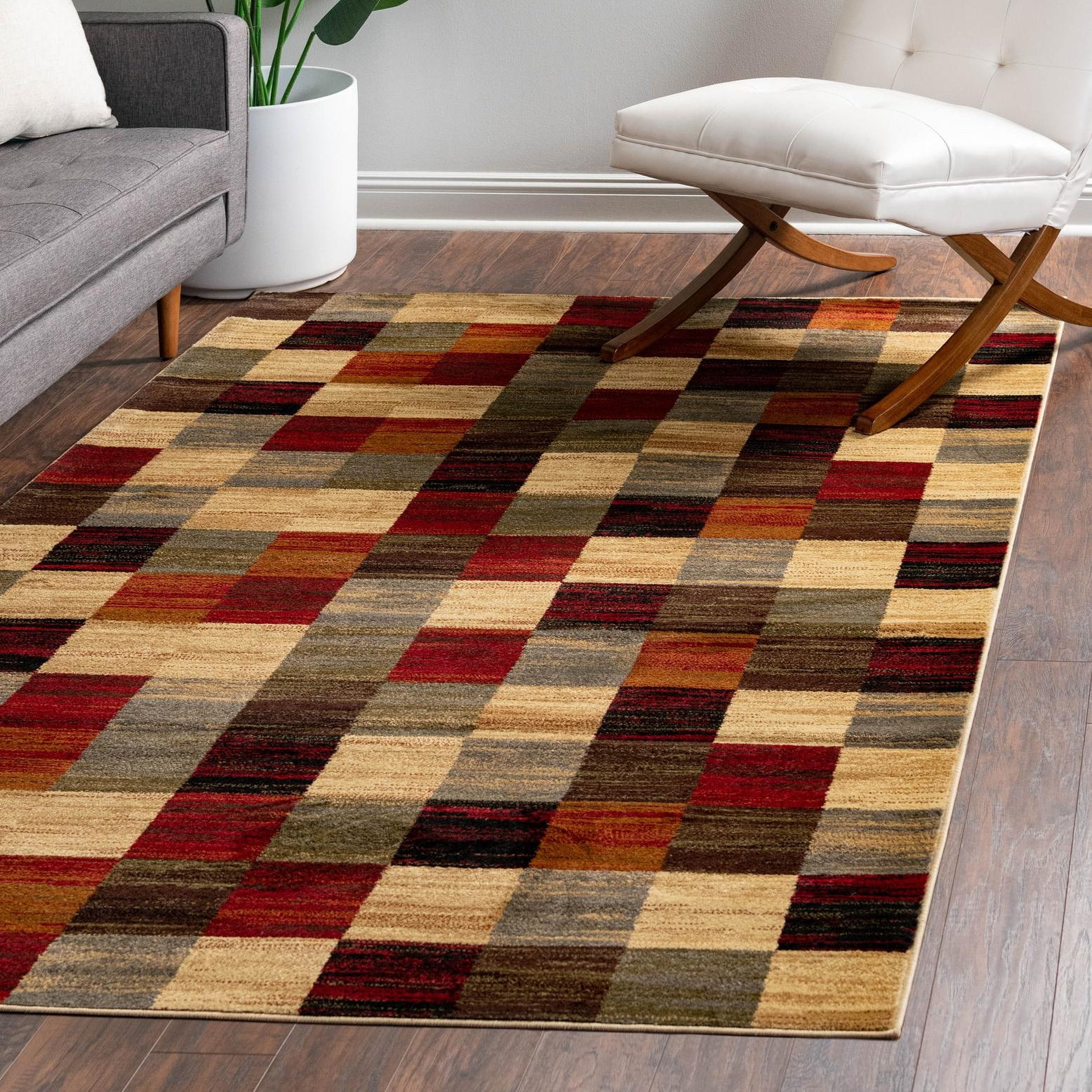 Braided Handmade Geometric Black Synthetic 8' x 10' Rug