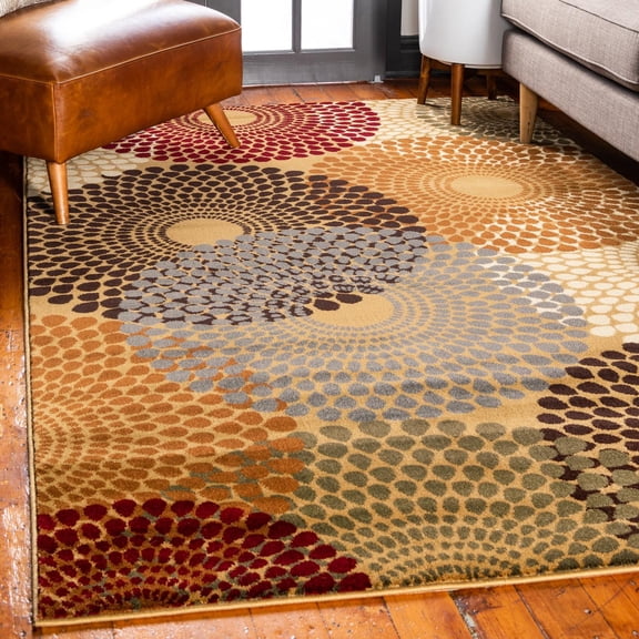 Unique Loom Barista Collection Area Rug - Java (10' x 13' 1" Rectangle Beige/Black)