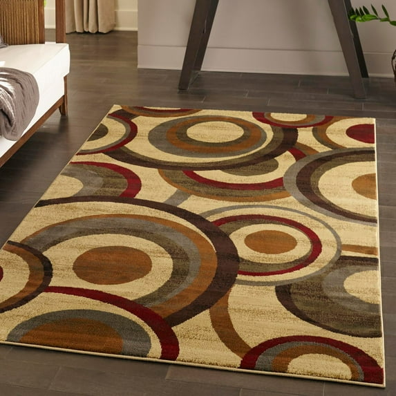 Unique Loom Barista Collection Area Rug - Kona (4' 1" x 6' 1" Rectangle Beige/Black)