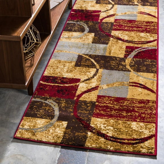Unique Loom Barista Collection Area Rug - Kouillou (2' 2" x 4' Runner Multi/Brown)