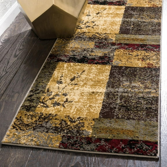 Unique Loom Barista Collection Area Rug - Pache (2' 2" x 4' 1" Runner Beige/Black)