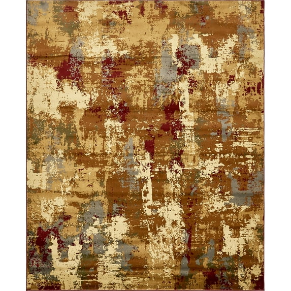 Unique Loom Barista Distressed Modern Area Rugs, Beige