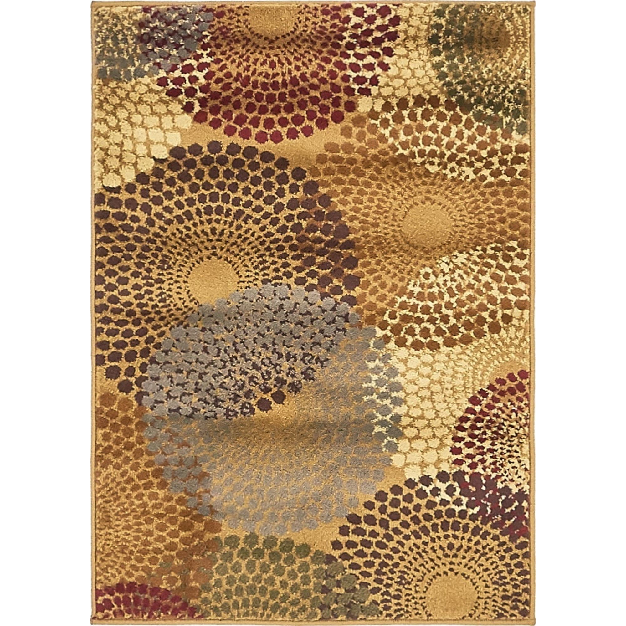Unique Loom Barista Geometric Modern Area Rug, Beige/Brown/Red, 35.00