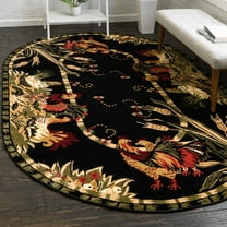 Unique Loom Barnyard Collection Area Rug - Farm (3' 3" x 5' 3" Oval Black/Cream)