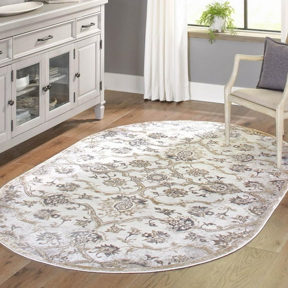 Unique Loom Highbury Collection Area Rug - Baron (7' 10" Octagon Yellow/Brown)