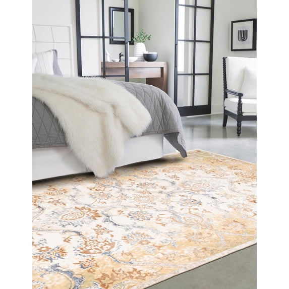 Unique Loom Highbury Collection Area Rug - Baron (5' 3" x 8' Rectangle Yellow/Brown)