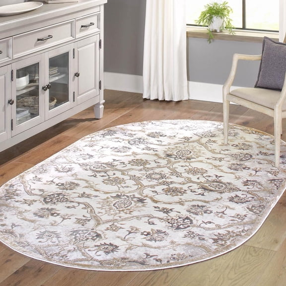 Unique Loom Highbury Collection Area Rug - Baron (7' x 10' Rectangle Yellow/Brown)