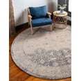 thumbnail image 1 of Unique Loom Asheville Collection Area Rug - Barrington (8' Round Gray/Beige), 1 of 8