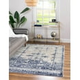 thumbnail image 1 of Unique Loom Barrington Asheville Rug Navy Blue/Beige 5' 1" x 8' Rectangle Border Coastal Perfect For Living Room Bed Room Dining Room Office, 1 of 8