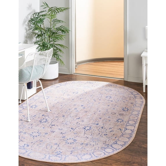 Unique Loom Timeless Collection Area Rug - Bartholomew (2' x 3' 1" Oval Beige/Gray)