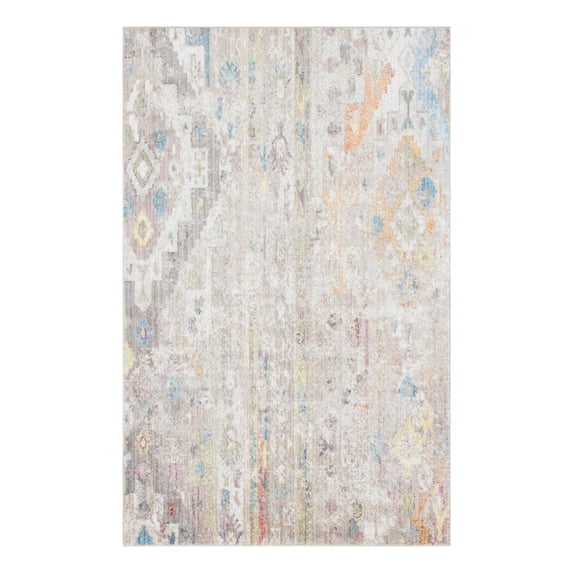 Unique Loom Basilica Collection Area Rug - Malasana (5' 1" x 8' Rectangle Cream/Blue)