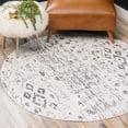 thumbnail image 1 of Unique Loom Basilica Collection Area Rug - Malasana (5' Round Ivory/Gray), 1 of 5