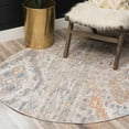 thumbnail image 1 of Unique Loom Basilica Collection Area Rug - Malasana (8' Round Cream/Blue), 1 of 6