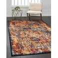 thumbnail image 1 of Unique Loom Basilica Rosso Rug Orange/Black 9' x 12' Rectangle Border Contemporary Perfect For Living Room Bed Room Dining Room Office, 1 of 7