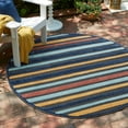thumbnail image 1 of Unique Loom Belize Outdoor Collection Area Rug - Altun (3' 3" Round Charcoal/Light Blue), 1 of 7