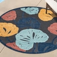 thumbnail image 1 of Unique Loom Belize Outdoor Collection Area Rug - Caulker (3' 3" Round Charcoal/Light Blue), 1 of 7