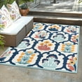 thumbnail image 1 of Unique Loom Belize Outdoor Collection Area Rug - Corozal (5' 3" x 8' Rectangle Ivory/Navy Blue), 1 of 7
