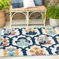 thumbnail image 1 of Unique Loom Belize Outdoor Collection Area Rug - Corozal (7' 10" Square Ivory/Navy Blue), 1 of 6
